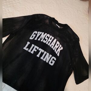 Gymshark Black Mesh 'GYMSHARK LIFTING' Athletic Tee